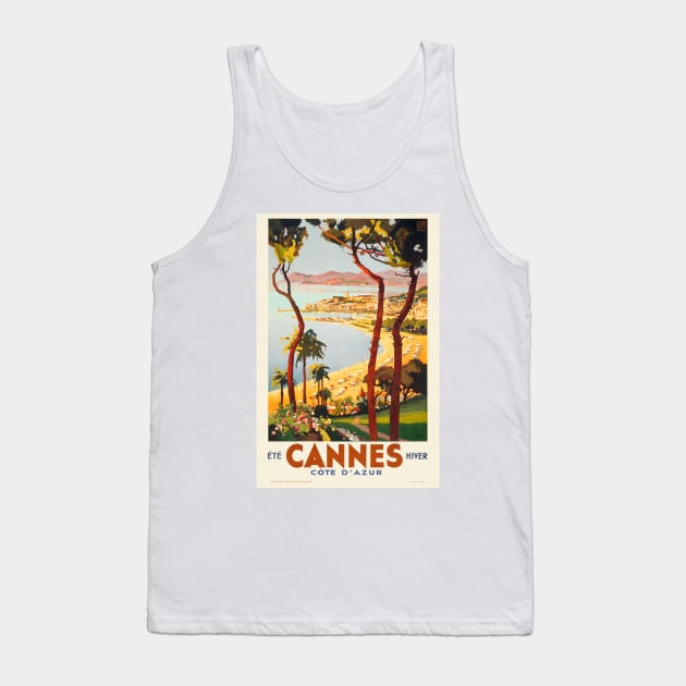 Cannes - Côte d'Azur France Vintage Poster 1935 Tank Top by vintagetreasure